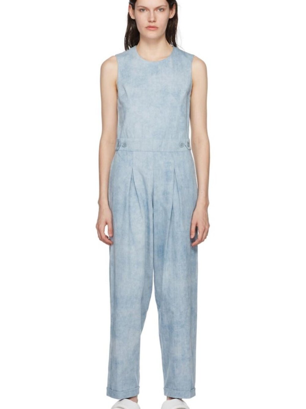 YMC Pale Blue Sleeveless Wide-Leg Jumpsuit